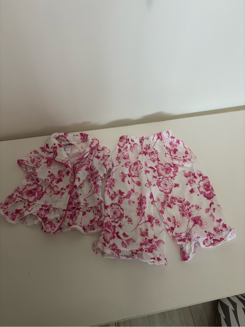 Bmagical Baby Girls Floral Pajama Set 18M Pink White Ruffle 2 Piece Sleepwear